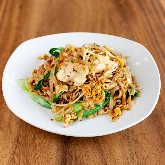 Stir Fried Ho Fun in a "Dry Style".