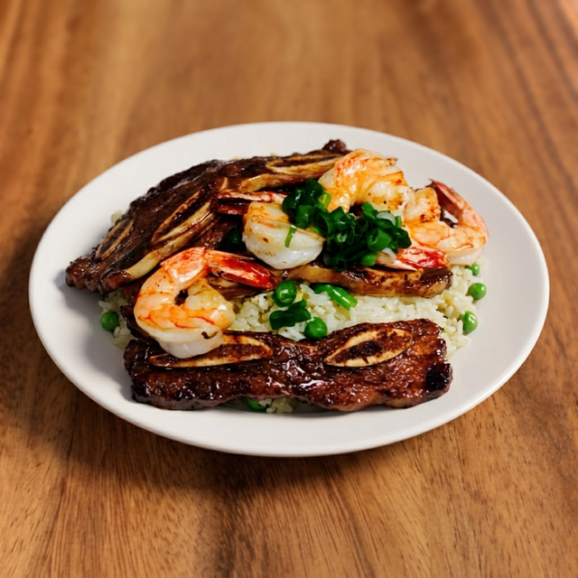 Grilled Short Rib & Grilled Tiger Shrimp.