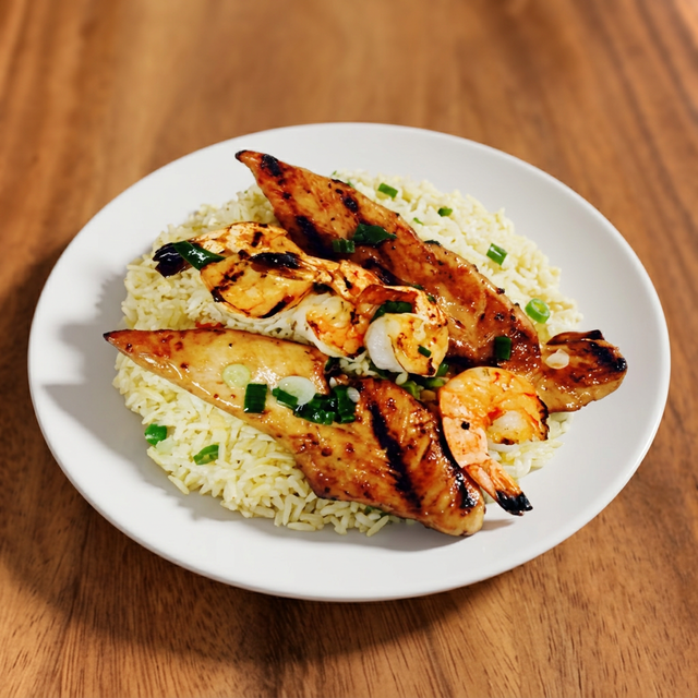 Grilled Chicken Breast & Grilled Tiger Shrimp.